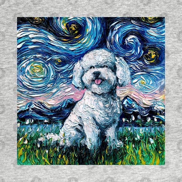 Bichon Frise Night by sagittariusgallery